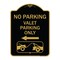 Signmission No Parking Valet Parking Only With Left Arrow With Car Tow Graphic, Black & Gold, BG-1824-23645 A-DES-BG-1824-23645 - alternate 1